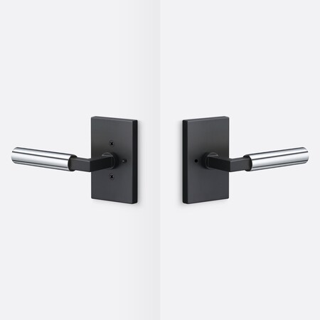 Sure-Loc Hardware Sure-Loc Hardware Levanto Privacy Rosette, Flat Black, Smooth Grip in Polished Chrome LV102 FBL GRIP-SM 26
